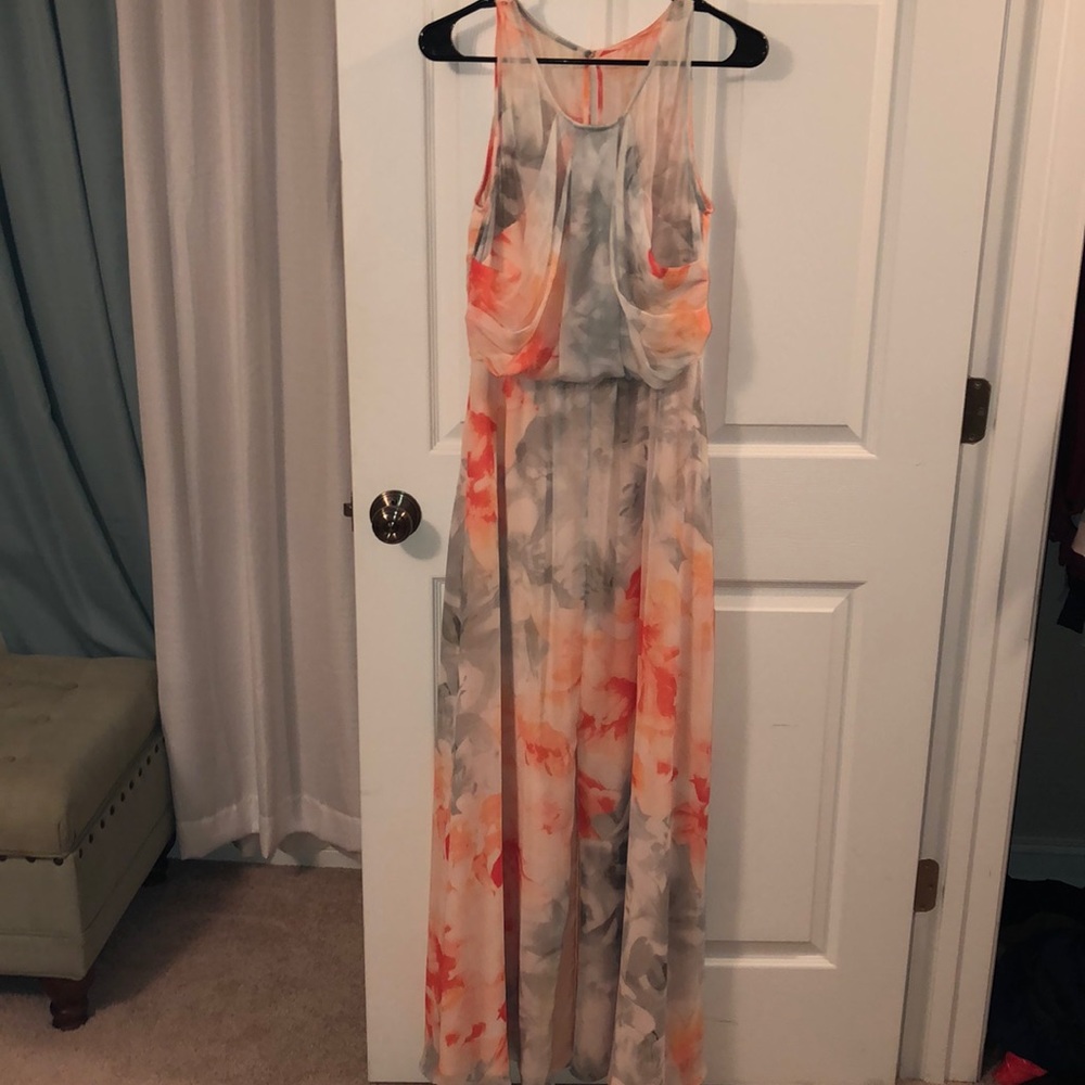 Vince Camuto Peach and grey dress